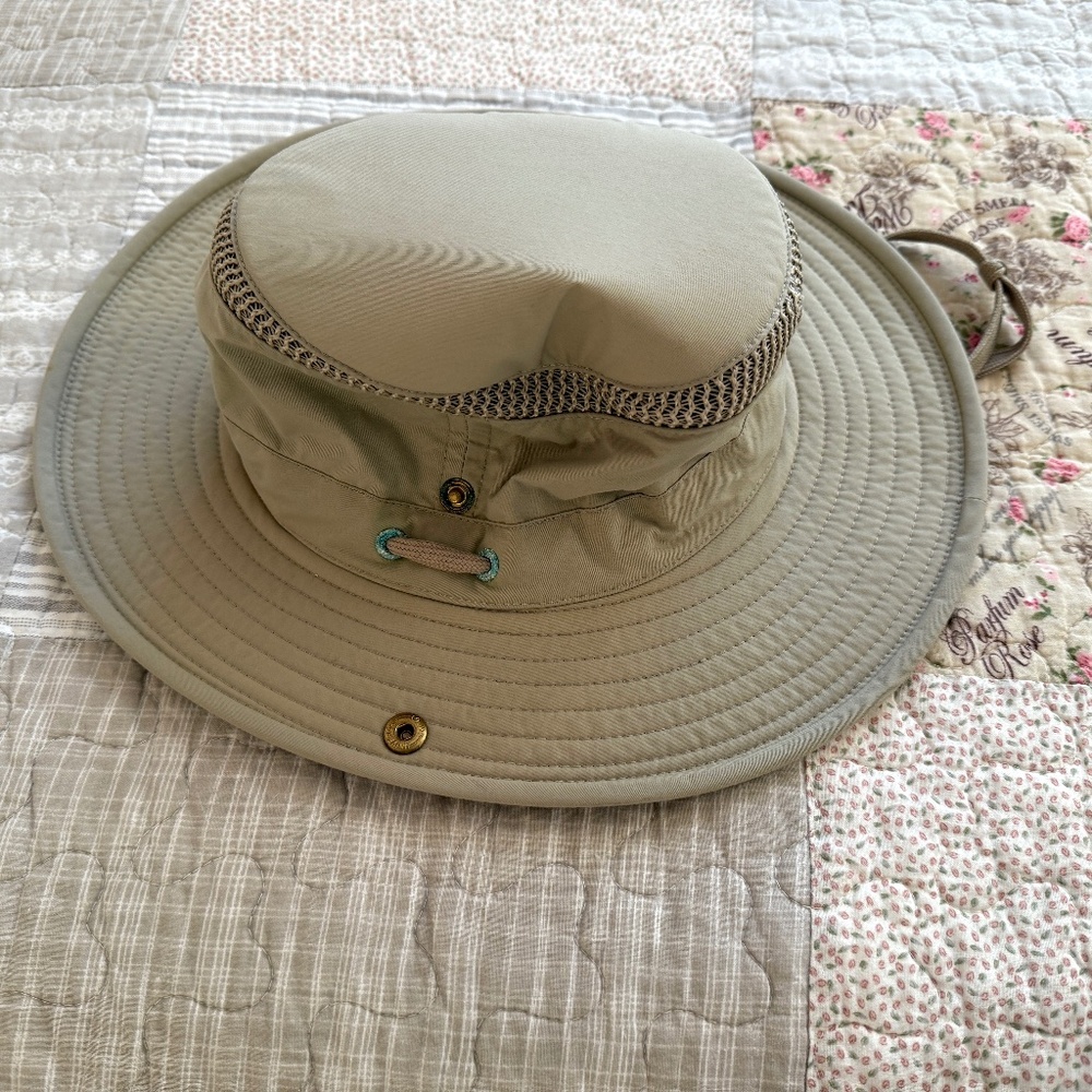 Tilley Airflo bucket hat, tan, size 7 1/4